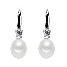 Dangle Drop Natural Genuine 925 Silver Pearl Earring